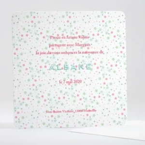 Faire-part de naissance Annonce etoilee*Faire-part Elégant Fashion
