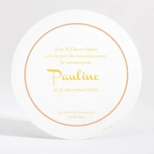 Faire-part de naissance Ananas pastel rond*Faire-part Elégant Outlet