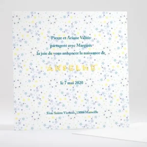 Faire-part de naissance Annonce etoilee*Faire-part Elégant Fashion