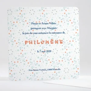 Faire-part de naissance Annonce etoilee*Faire-part Elégant Fashion