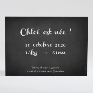 Faire-part de naissance Ardoise petit biscuit*Faire-part Elégant Hot