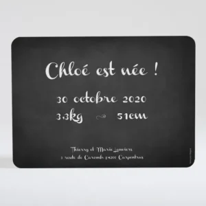 Faire-part de naissance Ardoise petit biscuit*Faire-part Elégant Hot