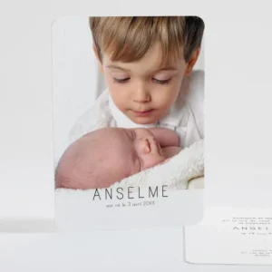 Faire-part de naissance Attendrissement photo*Faire-part Elégant Hot