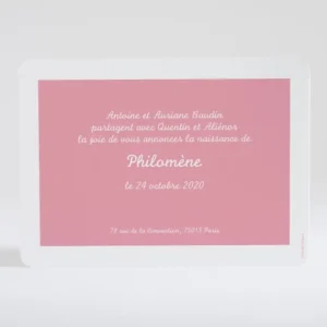 Faire-part de naissance Au pays des poupees*Faire-part Elégant New
