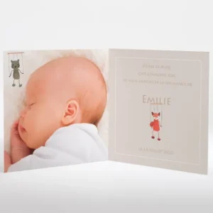 Faire-part de naissance Au pays des marionnettes*Faire-part Elégant Hot