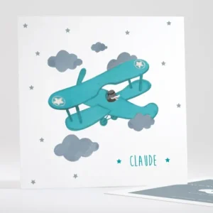 Faire-part de naissance Avion d'antan simple*Faire-part Elégant Clearance
