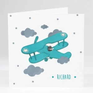 Faire-part de naissance Avion d'antan livret*Faire-part Elégant Discount