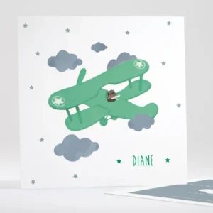 Faire-part de naissance Avion d'antan simple*Faire-part Elégant Clearance
