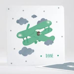 Faire-part de naissance Avion d'antan simple*Faire-part Elégant Clearance
