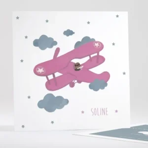 Faire-part de naissance Avion d'antan simple*Faire-part Elégant Clearance