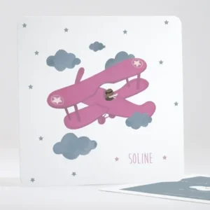 Faire-part de naissance Avion d'antan simple*Faire-part Elégant Clearance