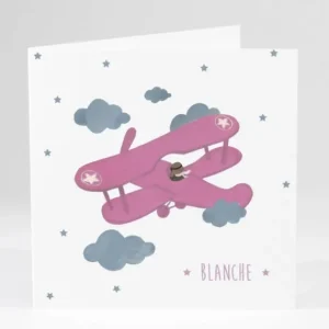 Faire-part de naissance Avion d'antan livret*Faire-part Elégant Discount