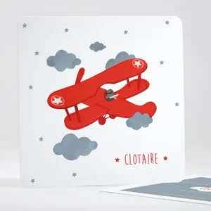 Faire-part de naissance Avion d'antan simple*Faire-part Elégant Clearance