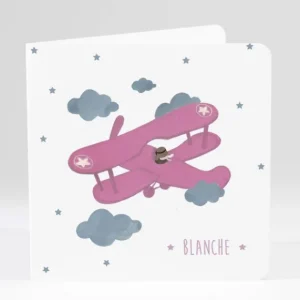 Faire-part de naissance Avion d'antan livret*Faire-part Elégant Discount