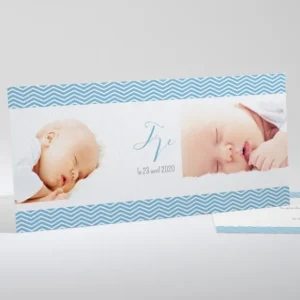 Faire-part de naissance Bandeau zigzag*Faire-part Elégant Online