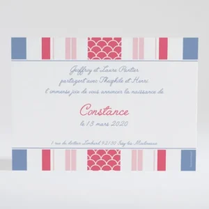 Faire-part de naissance Bayadere tendance*Faire-part Elégant Best