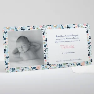 Faire-part de naissance Bandeau liberty*Faire-part Elégant Clearance