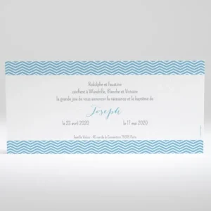 Faire-part de naissance Bandeau zigzag*Faire-part Elégant Online