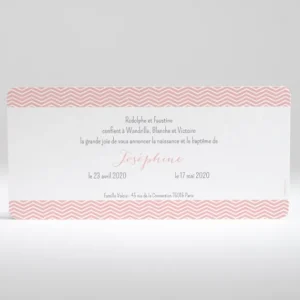 Faire-part de naissance Bandeau zigzag*Faire-part Elégant Online