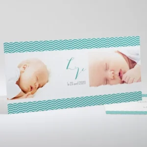 Faire-part de naissance Bandeau zigzag*Faire-part Elégant Online