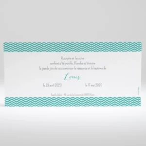 Faire-part de naissance Bandeau zigzag*Faire-part Elégant Online