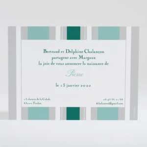 Faire-part de naissance Bayadere*Faire-part Elégant Sale