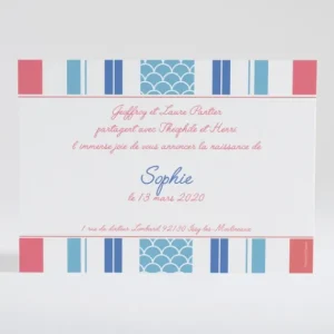 Faire-part de naissance Bayadere tendance*Faire-part Elégant Best