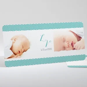 Faire-part de naissance Bandeau zigzag*Faire-part Elégant Online