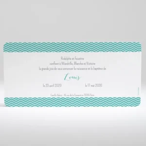 Faire-part de naissance Bandeau zigzag*Faire-part Elégant Online