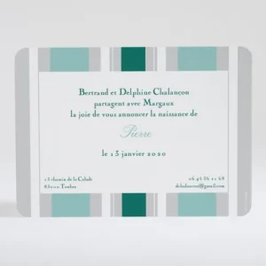Faire-part de naissance Bayadere*Faire-part Elégant Sale
