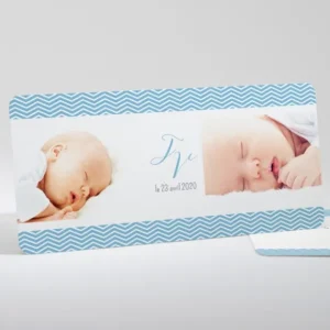 Faire-part de naissance Bandeau zigzag*Faire-part Elégant Online