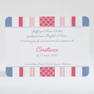 Faire-part de naissance Bayadere tendance*Faire-part Elégant Best