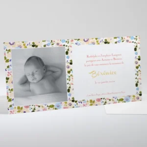 Faire-part de naissance Bandeau liberty*Faire-part Elégant Clearance