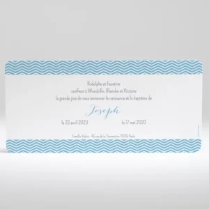 Faire-part de naissance Bandeau zigzag*Faire-part Elégant Online
