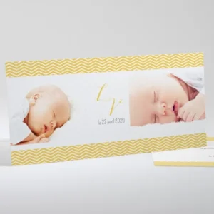 Faire-part de naissance Bandeau zigzag*Faire-part Elégant Online