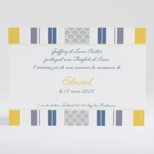 Faire-part de naissance Bayadere tendance*Faire-part Elégant Best