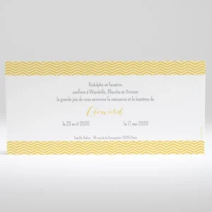 Faire-part de naissance Bandeau zigzag*Faire-part Elégant Online