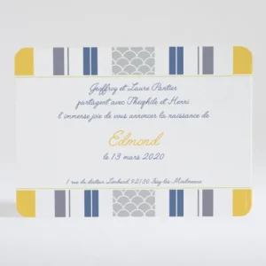 Faire-part de naissance Bayadere tendance*Faire-part Elégant Best