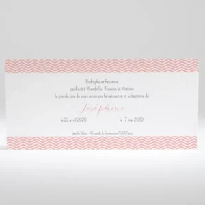 Faire-part de naissance Bandeau zigzag*Faire-part Elégant Online