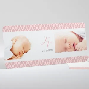 Faire-part de naissance Bandeau zigzag*Faire-part Elégant Online
