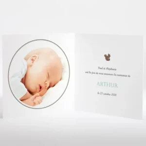 Faire-part de naissance Bebe ecureuil*Faire-part Elégant Fashion