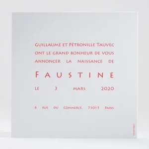 Faire-part de naissance Beau bebe*Faire-part Elégant Discount
