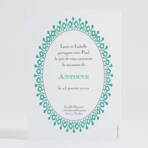 Faire-part de naissance Berceau chic*Faire-part Elégant New