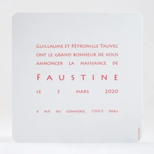 Faire-part de naissance Beau bebe*Faire-part Elégant Discount