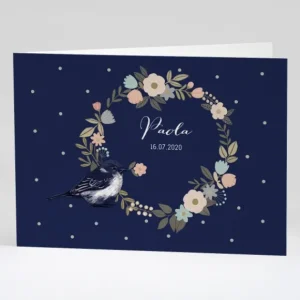 Faire-part de naissance Bird and flowers*Faire-part Elégant Best