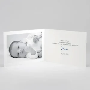 Faire-part de naissance Bird and flowers*Faire-part Elégant Best