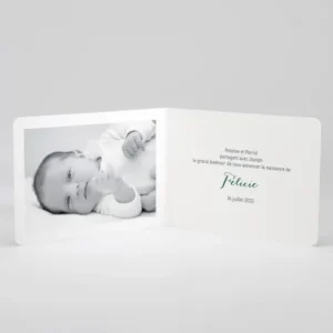 Faire-part de naissance Bird and flowers*Faire-part Elégant Best