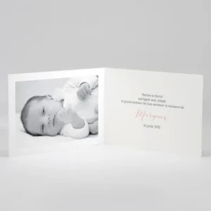 Faire-part de naissance Bird and flowers*Faire-part Elégant Best
