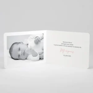 Faire-part de naissance Bird and flowers*Faire-part Elégant Best
