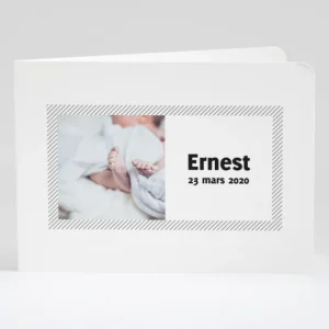 Faire-part de naissance Black & white*Faire-part Elégant Online